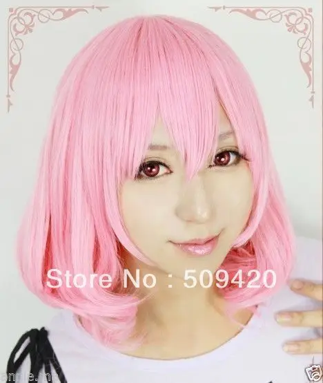 Free Shipping&gt&gt&gtproject Saigyouji Yuyuko Short Pink Curly Cosplay Wavy Wig DS |