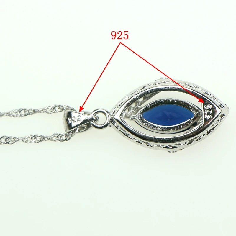 Женский ювелирный комплект из колье и серёг серебра 925 пробы|jewelry sets blue|silver jewelry