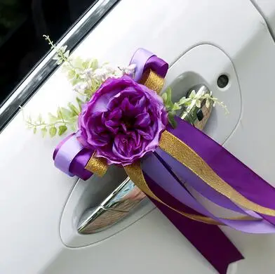 

Artificial silk peony rose Wedding Car Decoration Fake Flower Door Handles Rearview Mirror Decorate