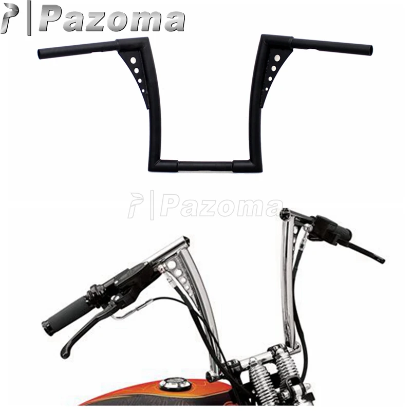 PAZOMA абсолютно новый мотоцикл сталь черный 12 &quotRise Руль Ручка Бар на заказ для Harley