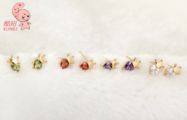 Высококачественные супер блестящие серьги в форме короны Кордата женские с