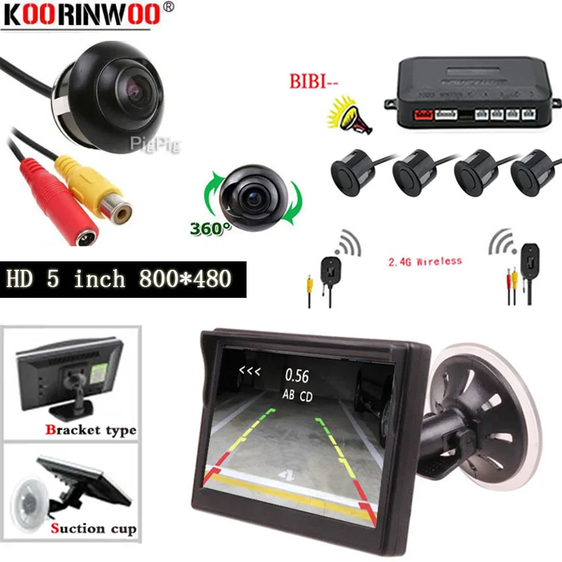 Автомобильный датчик для камеры заднего вида Koorinwoo Parktronic HD 360 4 датчика парковки