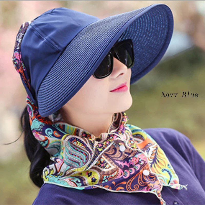 Повседневная однотонная дышащая женская Солнцезащитная шляпа складная и с