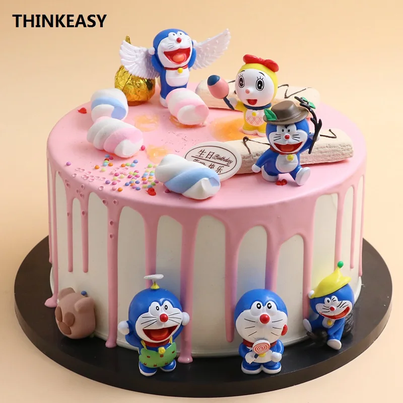 THINKEASY аниме мультфильм милый Дораэмон мини-ПВХ фигура модель игрушки куклы 6