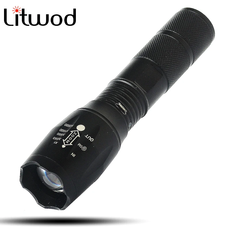 Z20A100 Litwod Micro USB Перезаряжаемые CREE светодиодный фонарик водонепроницаемый 5