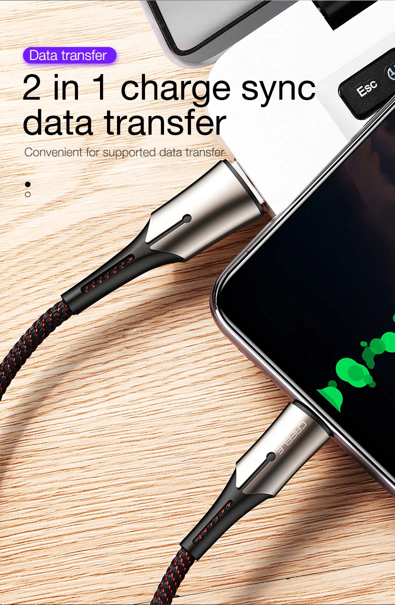 CAFELE 100 см кабель type-C для быстрой зарядки usb type-C кабели для huawei Xiaomi 6 samsung S9 OnePlus 5 Синхронизация данных нейлоновая оплетка Кабель