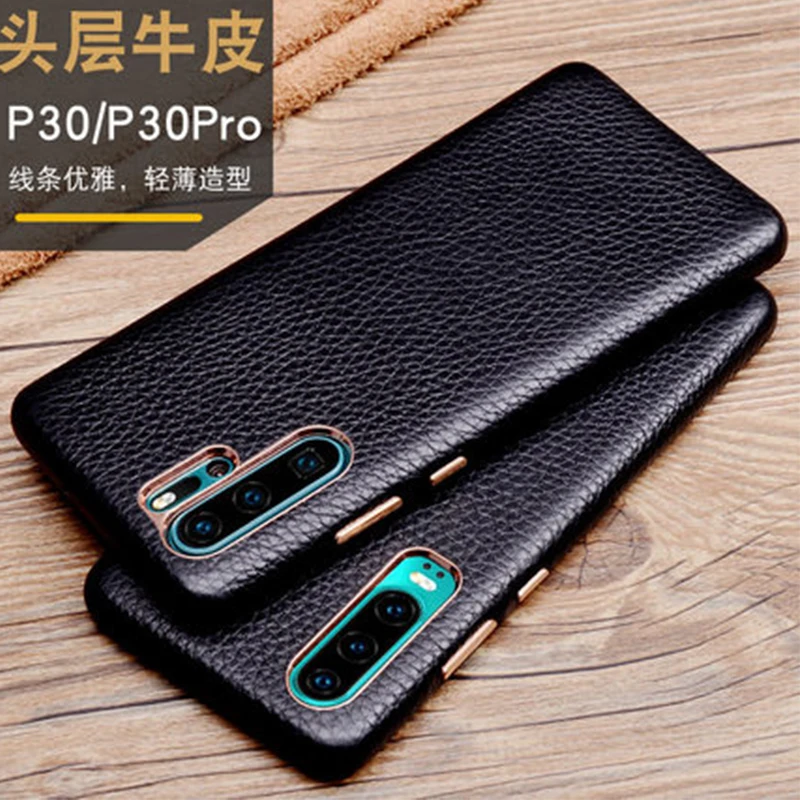 Handmade Luxury Genuine Leather Case for Huawei P30 P20 Pro Slim Back Skin Shell for Huawei P30Pro P20Pro coque capa