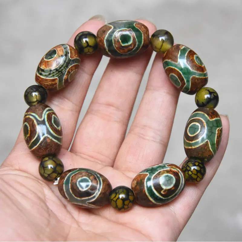 Браслет из тибетского старого агата чакра агат 22 х16 мм|bead bracelet|beaded chakra braceletsbeads beads