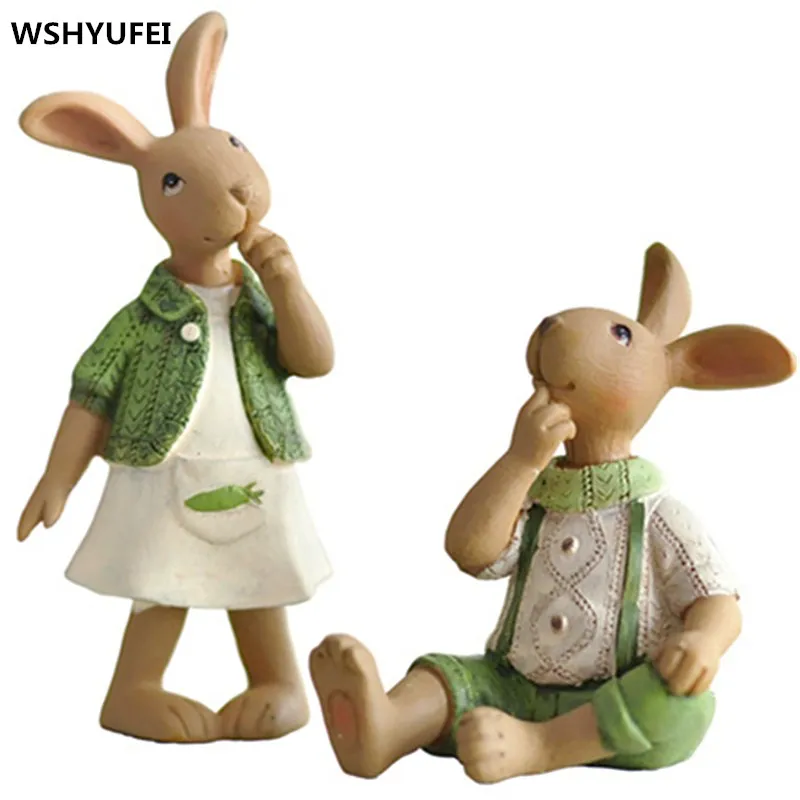 1 шт. зеленый домашний орнамент ручной кролик фигурка из смолы подарок для друга