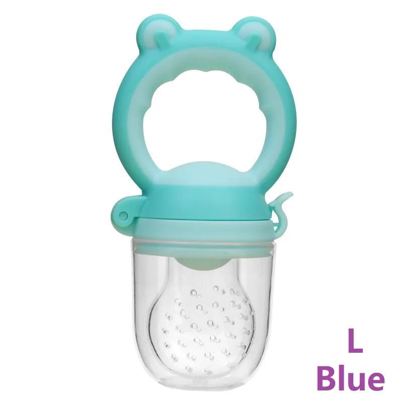 Blue L Поднять младшего возраста с рисунками героев из мультфильмов, рисунок лягушки, свежий Еда детская Силиконовая пустышка Bebes кукла трансфер до пустышки для младенцев Fuit соски-пустышки Фидер для Sucette соски chupetas - Цвет: Blue L