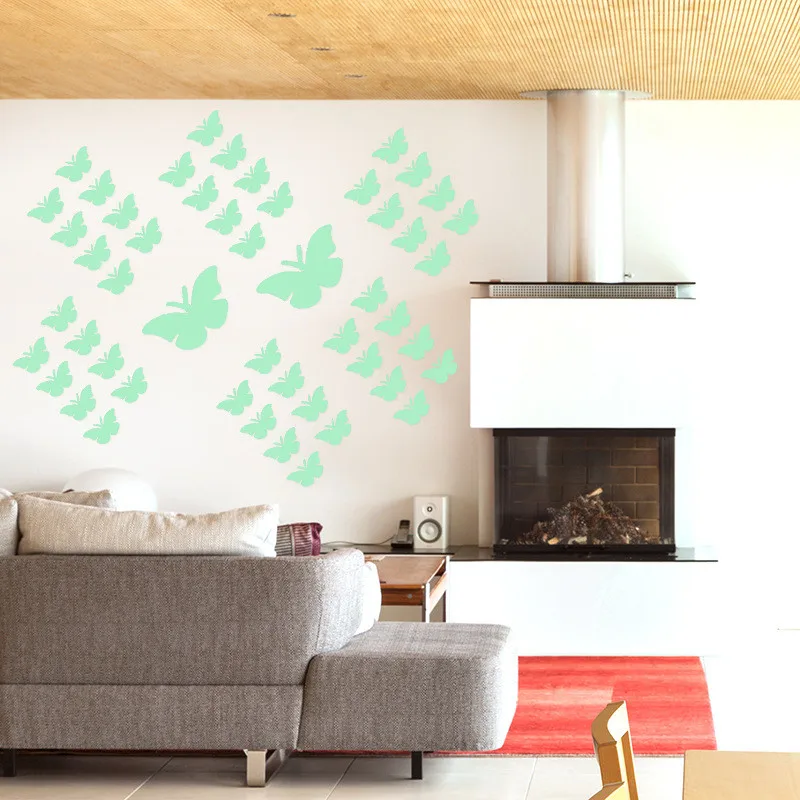 YRHCD ECO-friendly vinyl DIY Cute carton butterfly Luminous wall Sticker for Kids Room decor Minimalist Living decoration | Дом и сад
