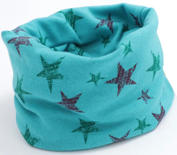 blue colorful star Коллекция года, весенне-осенний хлопковый шарф для девочек детский шейный платок с рисунком совы для девочек, детское кольцо с круглым вырезом, волшебный шарф для мальчиков, детская одежда - Цвет: blue colorful star