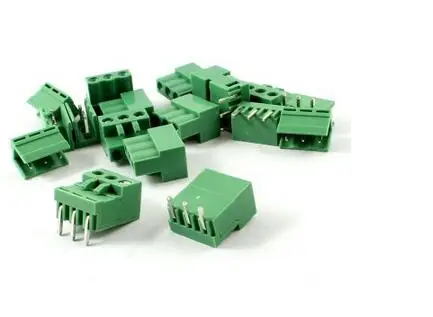 10 шт./набор AC 300V 10A 5 08 мм шаг 3 Pin винтовой Клеммник зеленый|terminal block|terminal block pluggableblock