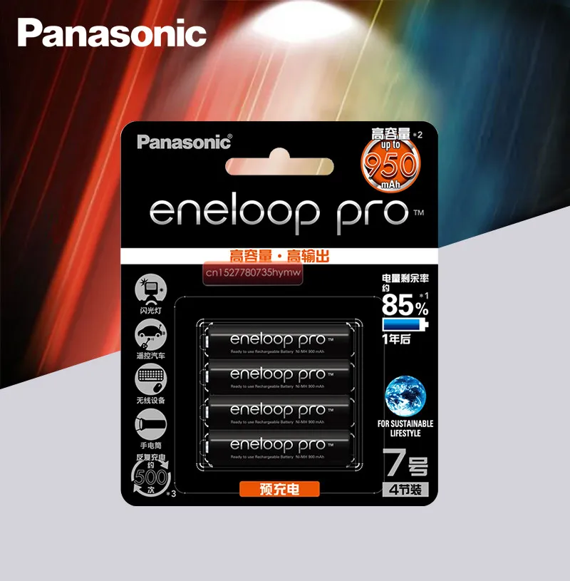 Panasonic Pro 950mAh AAA батарея для игрушка-фонарик для камеры с предзарядкой высокой емкости аккумуляторные батареи