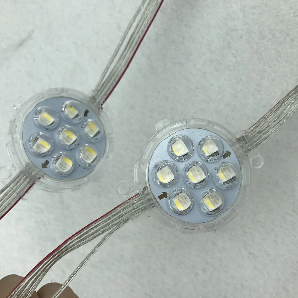 DC24V RGBW DMX512(UCS512 чип); 5050 SMD адресуемый пиксельный модуль, 7 шт. 5050 SMD светодиодный; 1,68 Вт; 40 мм Диаметр круглого типа