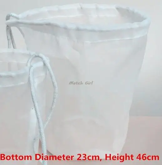 

5pcs/lot- 23cm Diameter Cylindrical 150/75/48 micron food grade Filter Bag for Tea Milk Juice Wine Liquid filtering mesh