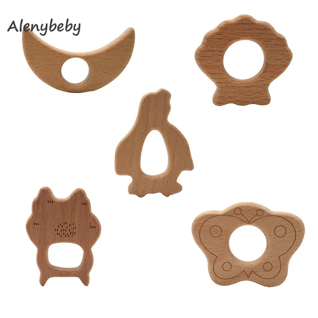 Alenybeby Organic Baby Teething Toy Natural Handmade Unfinished Beech Wooden Animal Shape Teether DIY Baby Shower Hexagon Alenybeby Organic Baby Teething Toy Natural Handmade Unfinished Beech Wooden Animal Shape Teether DIY Baby Shower Hexagon