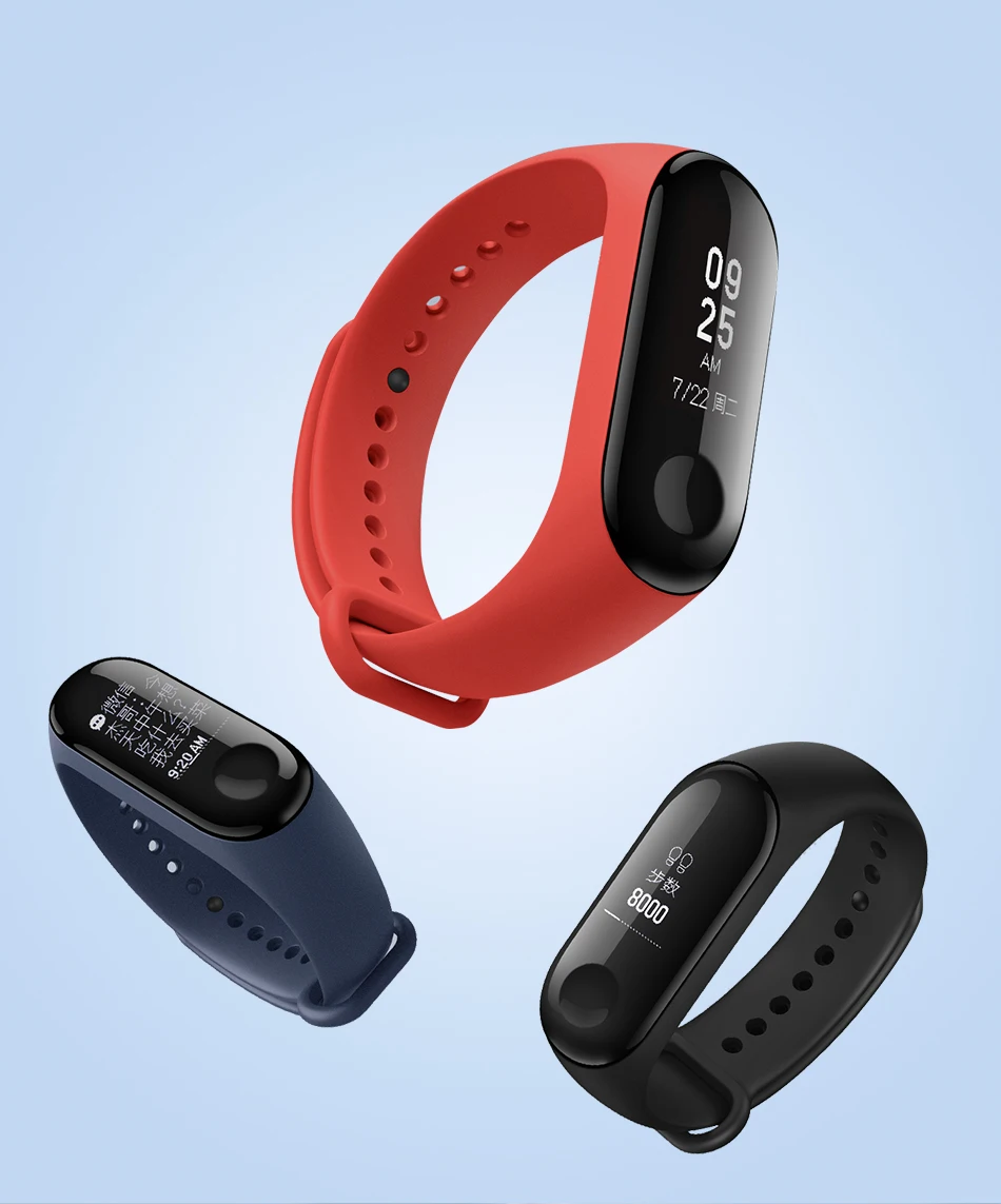 Xiaomi mi смарт-браслет 3 фитнес-браслет mi Band 3 большой сенсорный экран OLED сообщение время сердечного ритма Smartband