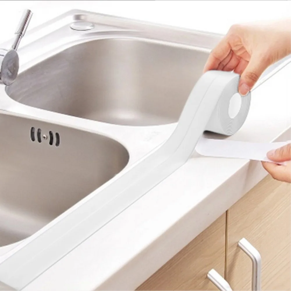 Wall Caulk Tub Surround Sealer Trim Waterproof Mold Proof Self Adhesive Tape Kitchen Bathroom Toilet Sealant Household | Обустройство