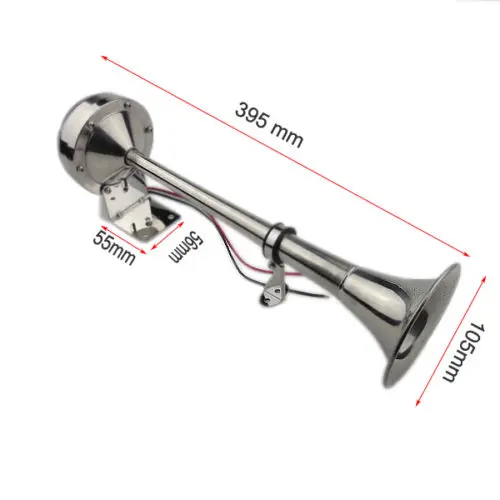 12v Морская Лодка из нержавеющей стали однотрубный рог, низкий тон, 16-1/8"