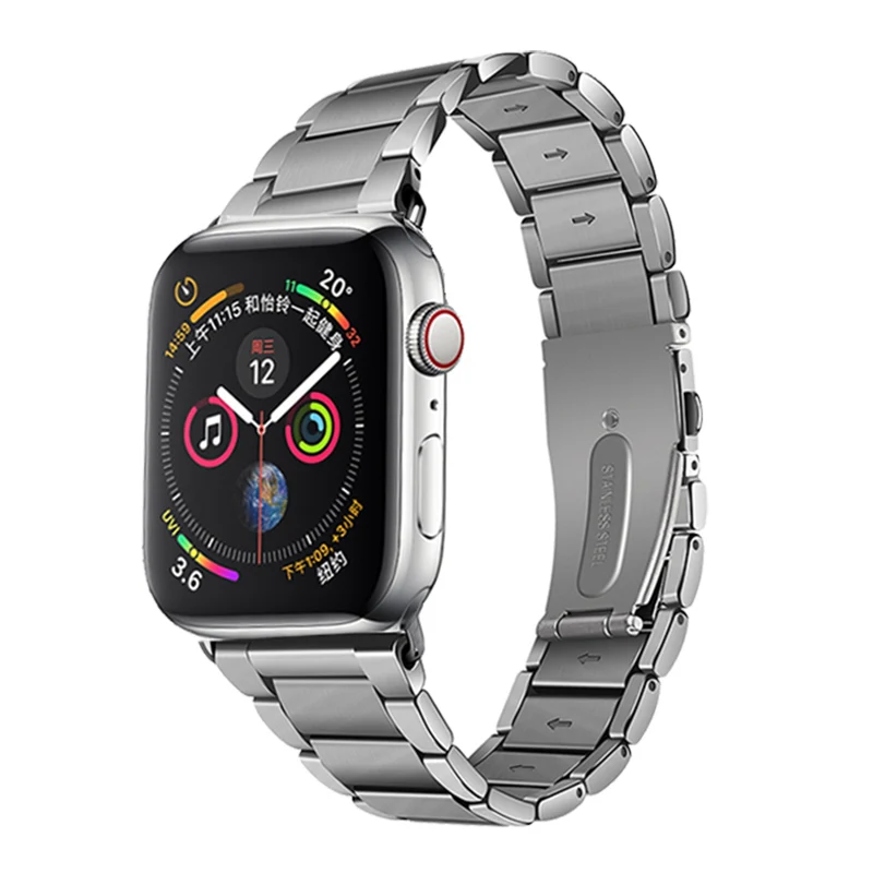 Silvery HOCO Нержавеющая сталь 316L Ремешок для часов для Apple Watch 5 ремешок 40мм 44мм Ссылка Браслет Запасной браслет для iWatch 1 2 3 4 - Цвет ремешка: Silvery