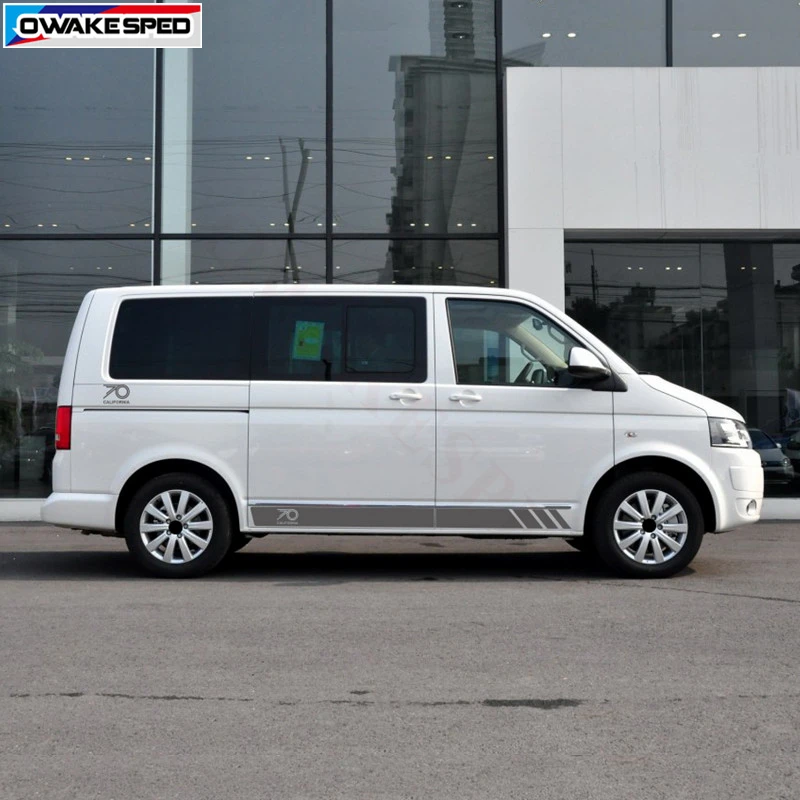 Креативная Виниловая наклейка для Volkswagen Multivan T5 T6 California Edition 70 лет с боковой полосой для украшения кузова автомобиля