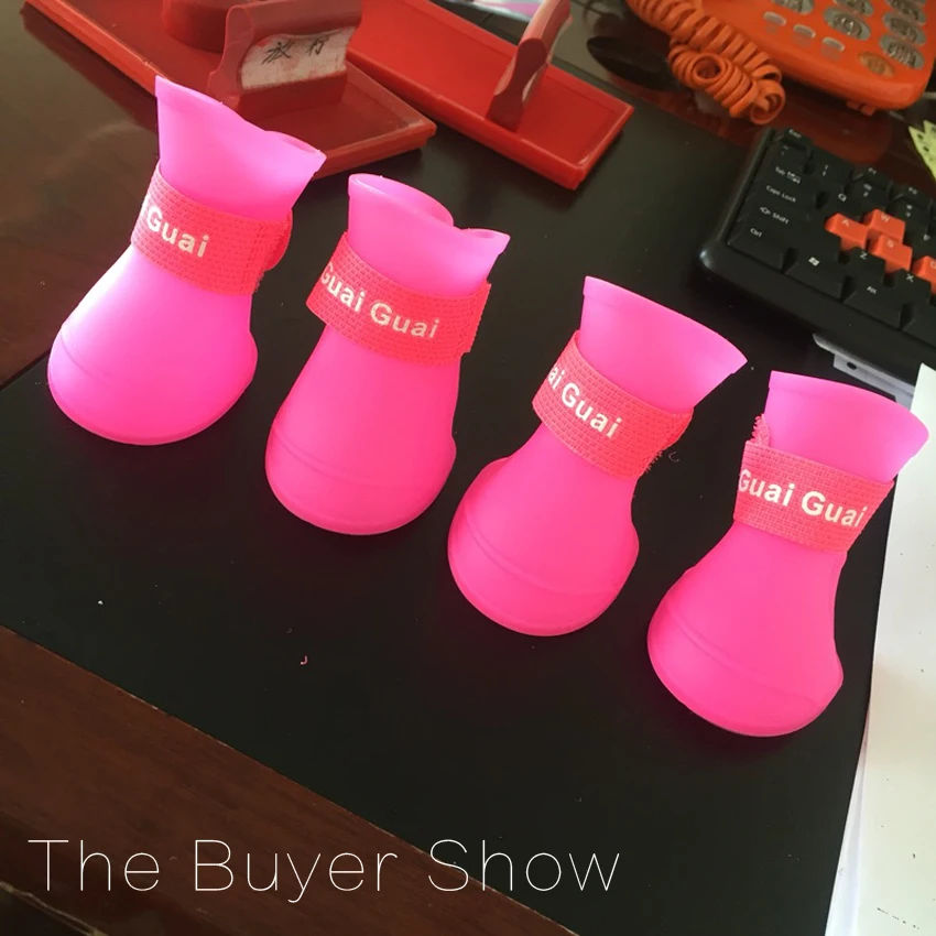 Резиновые силиконовые сапоги для собак 4 шт./лот|dog rain boots|pet shoespuppy shoes |