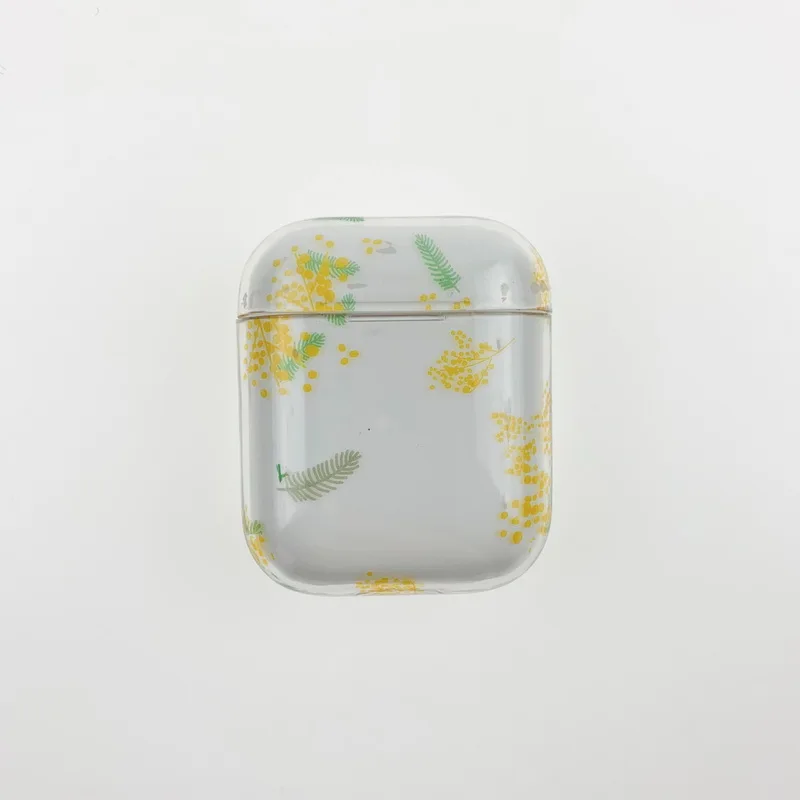 Прозрачный чехол с цветами для Airpods для милой девушки милый мизинец идеальный дизайн для Apple Airpods2 bluetooth чехол для наушников - Цвет: yellow