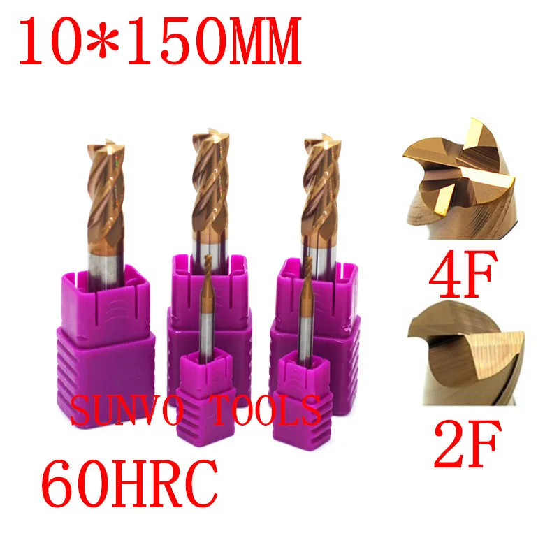 Концевая фреза HRC45/HRC50/HRC55/HRC60/HRC65/4F/2F/10/150 мм|aluminium milling cutter|milling cuttercarbide tool |