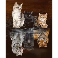 cat and tiger diamond embroidery diy diamond painting mosaic diamant painting 3d cross stitch pictures h476