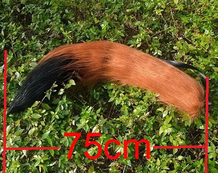 Nick Tail 75cm Японское аниме специи и Волк Косплей Реквизит Холо хвост уши лиса заколки «кошачьи ушки» повязка на голову Хэллоуин костюм Ника Уайльда хвост с ушками - Цвет: Nick Tail 75cm