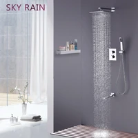 sky rain rotation spout faucet smart thermostatic shower set high pressure water saving shower head