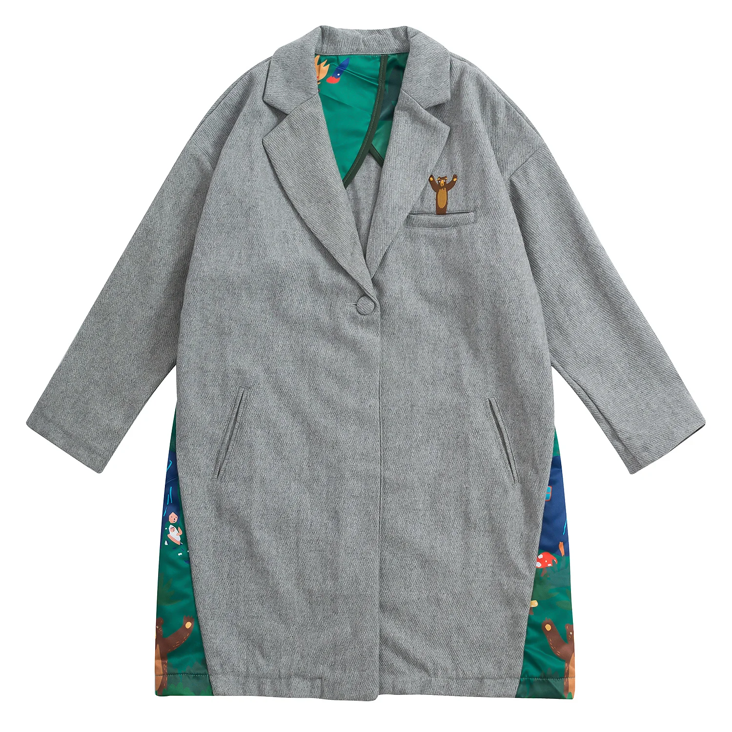 Женское длинное шерстяное пальто Осеннее с одной пряжкой|Женские пальто| |