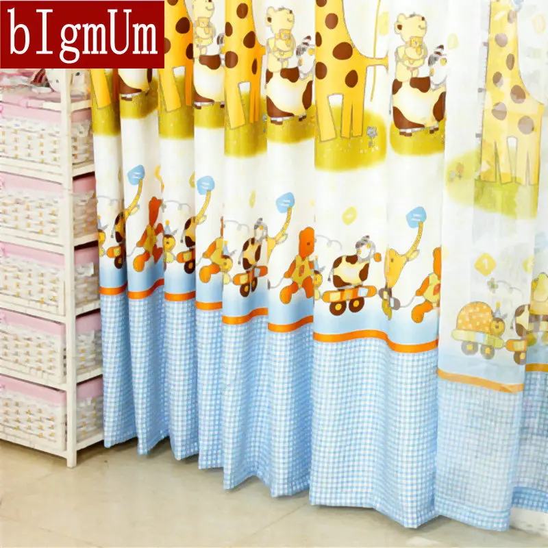

Cartoon Window Curtains For Kids Eco-friendly Curtains/Voile For Children's Bedroom Pirate /Giraffe Blackout Summer Style Drapes