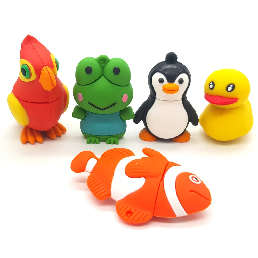 Флеш-накопитель USB 2 0 с мультяшным пингвином и животными 4 ГБ 8 16 32 64 Гб Usb