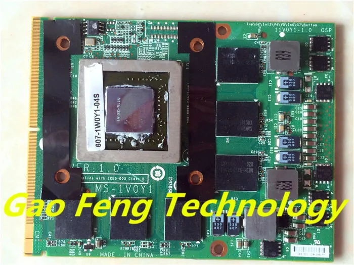 Графическая плата для MSI gt60 gt70 MS-1V0Y1 N11E-GS-A1 VER.1.0 100% | Компьютеры и офис