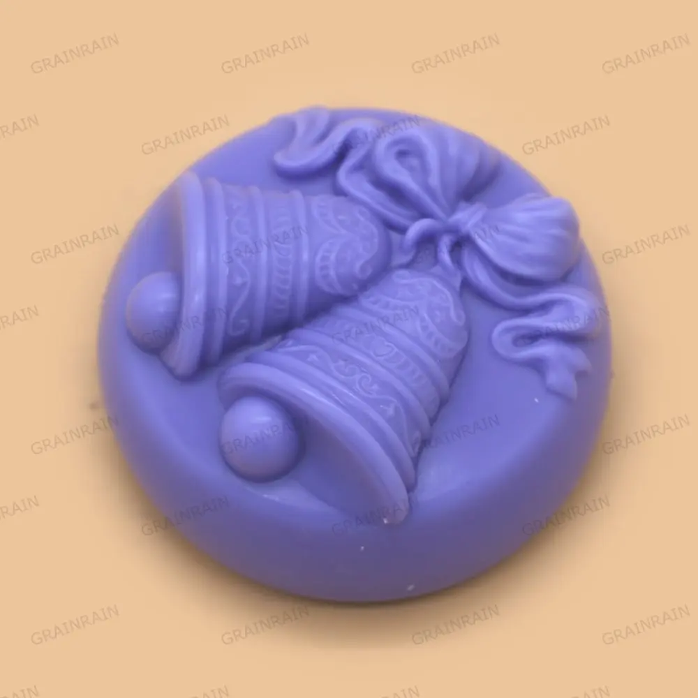 Grainrain Christmas Bell Soap Mold Silicone Making Mould Candle DIY Handmade | Дом и сад