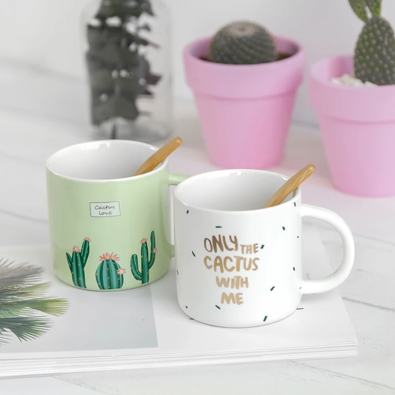 Кактус кофе керамическая молочная кружка воды чай чашки офис посуда для напитков