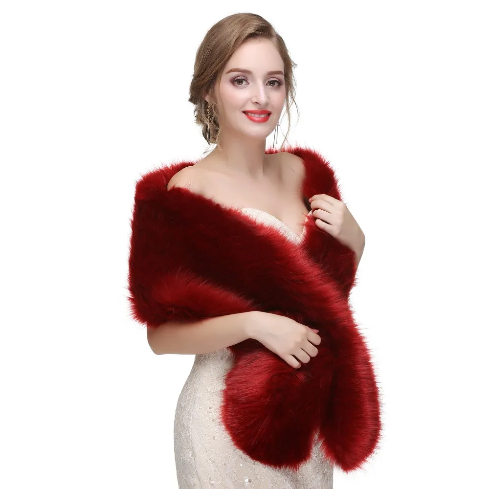 Forevergracedress 2019 Elegant Soft Autumn Winter Faux Fur Bride Wedding Wraps Bolero Jackets Bridal Coats Shawls Scarves PJ465 | Свадьбы и