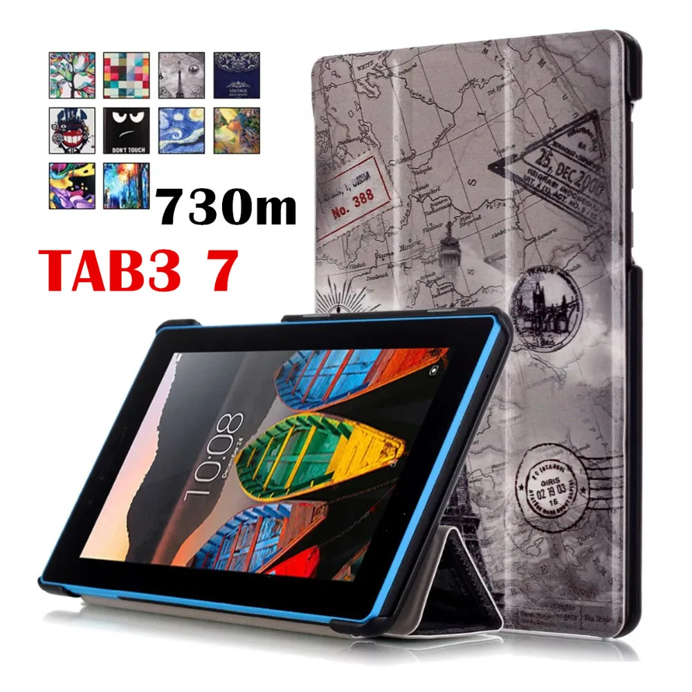Цветной Умный Магнитный кожаный чехол с откидной крышкой для Lenovo Tab3 7 730 730F 730M Tb3