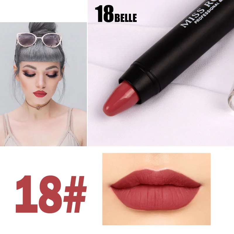 Женская помада Miss Rose красная матовая карандаш долговечная 8 цветов|lipstick long|red mattred
