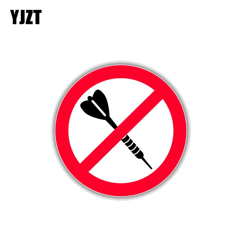 

YJZT 11.5CM*11.5CM Danger No Darts Car Sticker Warning PVC Decal 12-1502