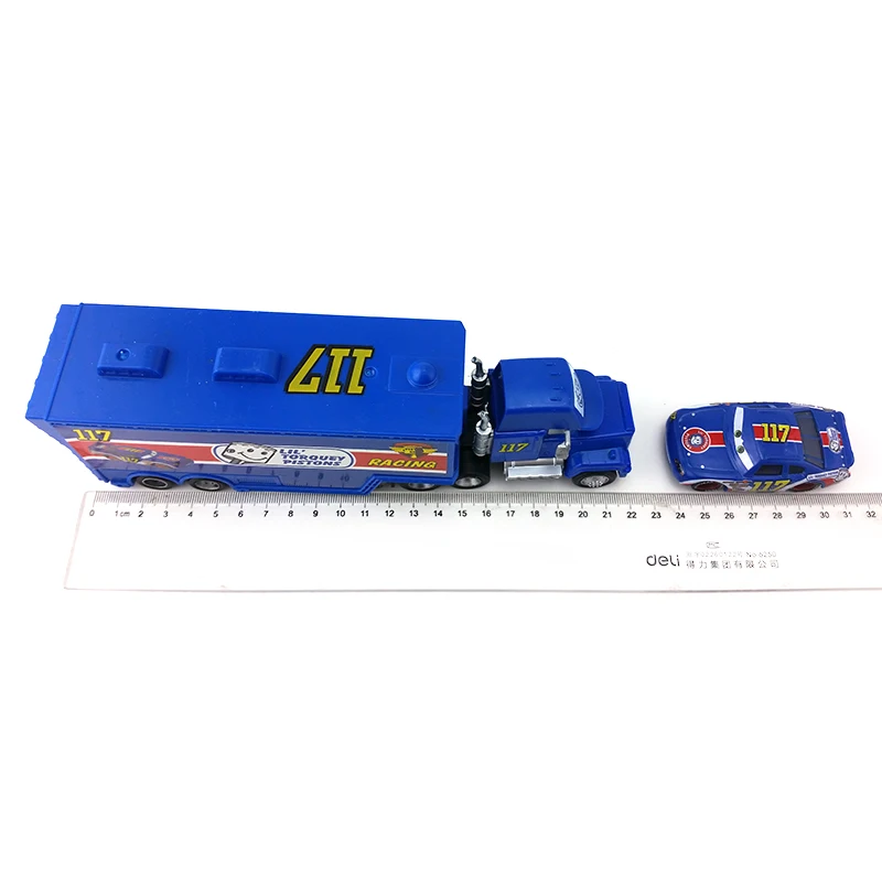 Disney Pixar Cars Lightning Mcqueen 2 шт. № 117 Torquey Pistons Mack Uncle Truck &amp Racer 1:55 Литые металлические