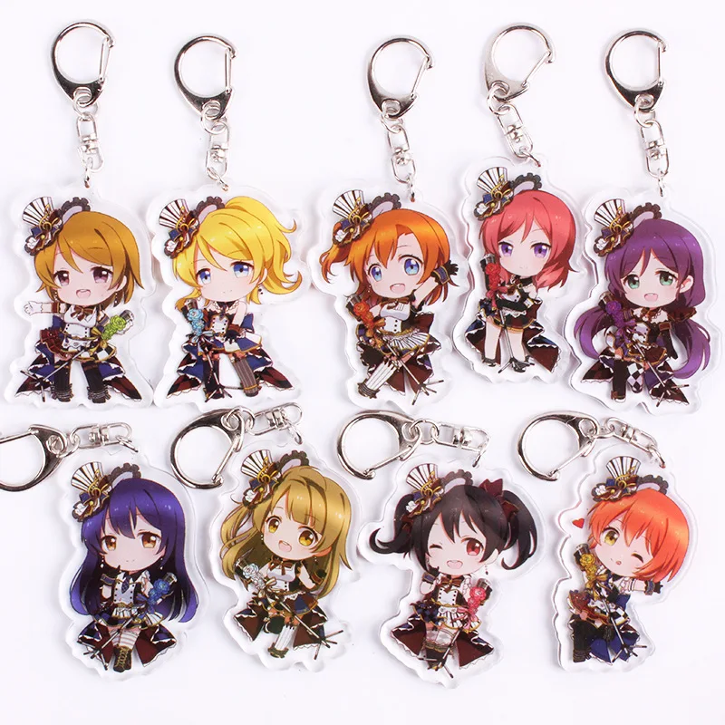 Anime Lovelive Schoolidolproject Keychain Japanese Cartoon Love Live Figure Acrylic Car Key Holder Chain Pendants Keyrings | Украшения и