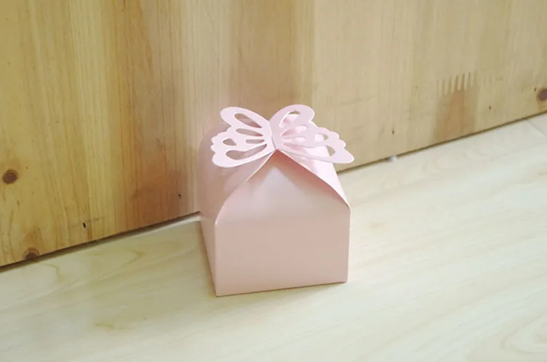 Butterfly Pink 10 шт./партия Складная коробка конфет на свадьбу для идей, свадебные сувениры и подарочные коробки украшение для свадьбы подарок коробка - Цвет: Butterfly Pink