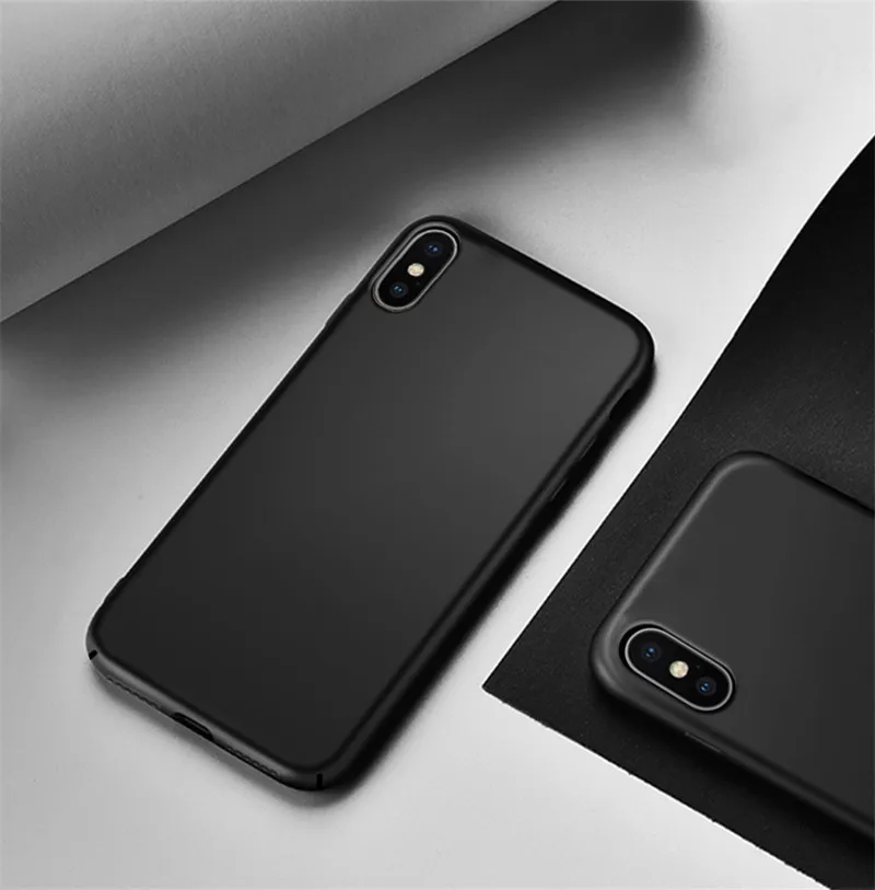 XS Max Case For iPhone XR Cover PC Hard Back Mofi for X cover Soild Color Pure Black Red |