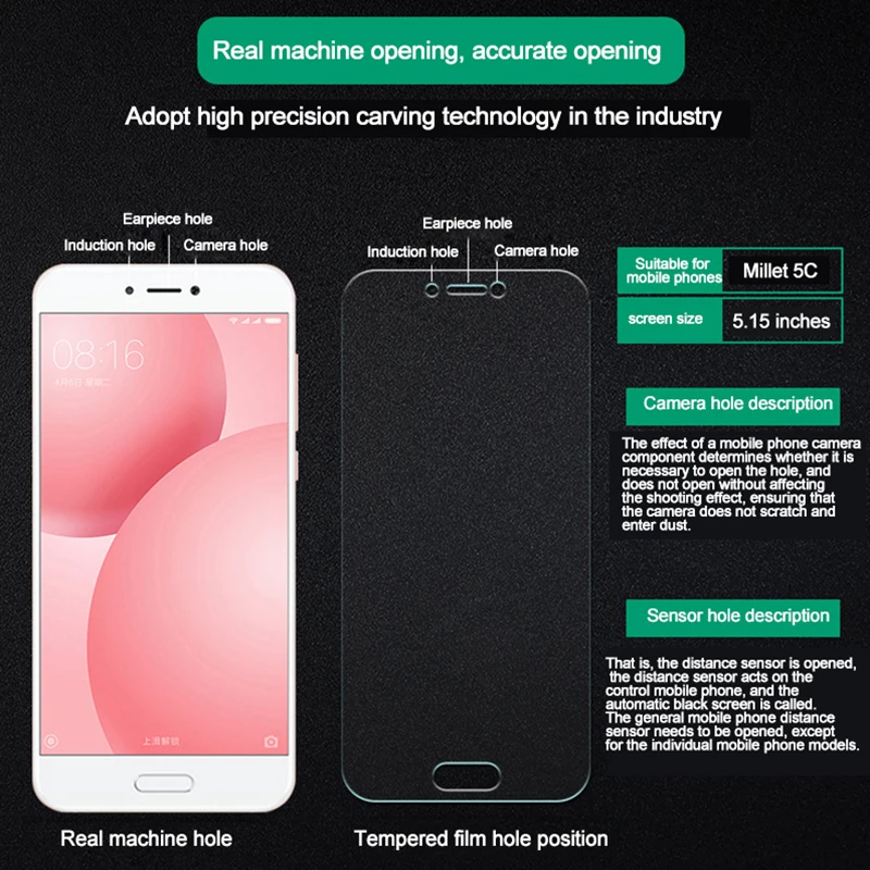 Закаленное стекло для Xiaomi 2 3 4 5 6 Защитная пленка экрана 5C 5S 5X неполноразмерное
