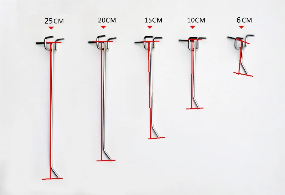Металлический хромированный крючок для дисплея в супермаркете длиной 100 мм 25