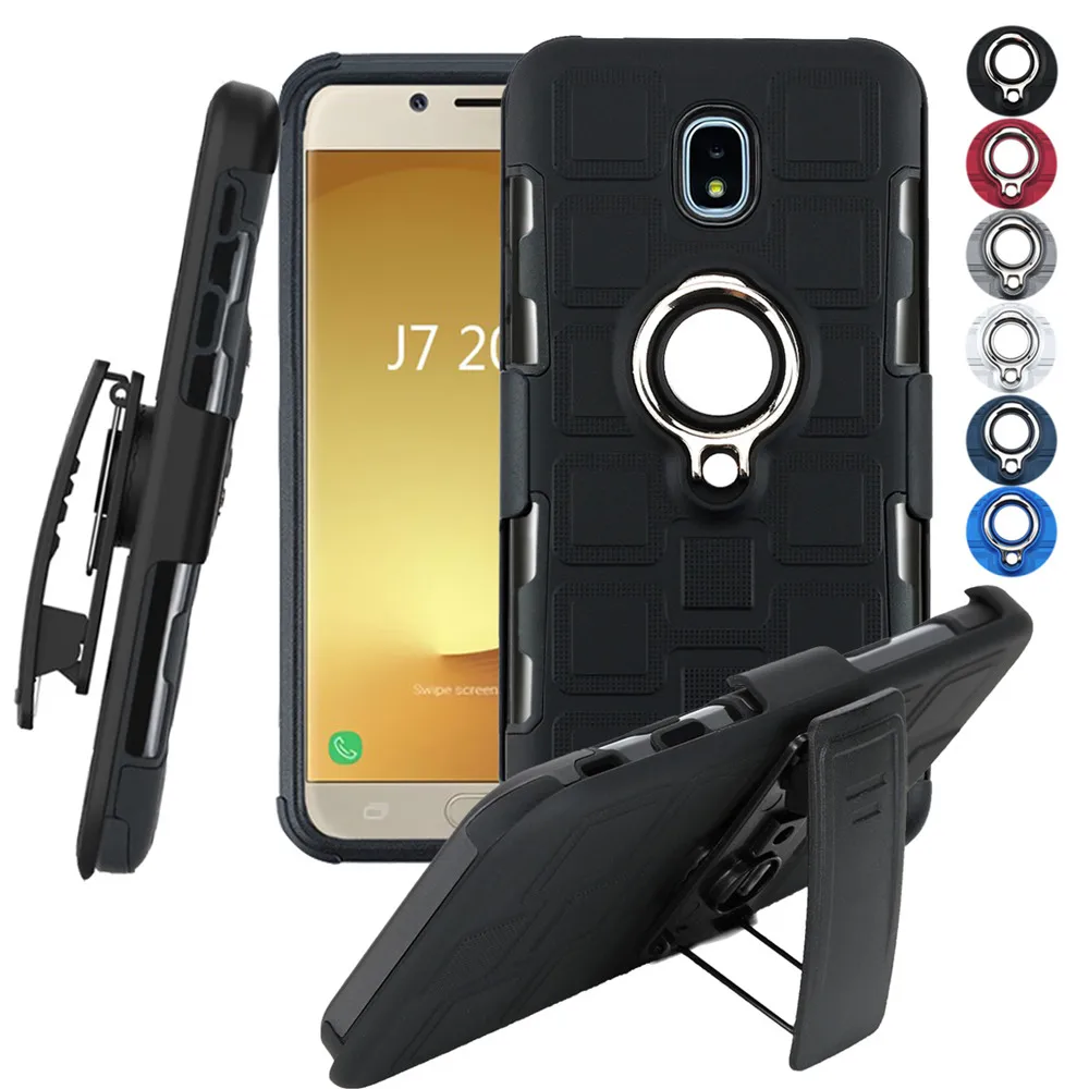 Задняя крышка для Samsung J7 + Pro 2017 J730 J727 C710 кольцевой держатель Противоударная
