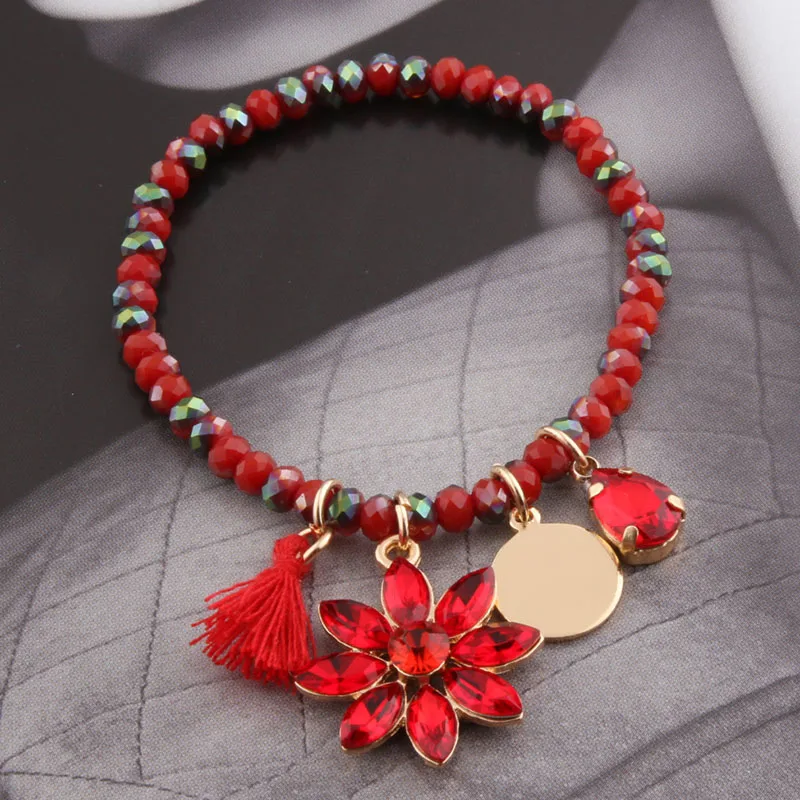 Браслеты NeeFuWoFu из сплава с хрустальными бусинами браслеты нитью филамента в